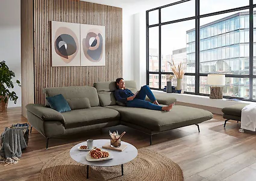 Die PlanBar Ecksofa "MP-IN22025 L-Form" mit Kopfteilverstellung, wahlweise günstig online kaufen