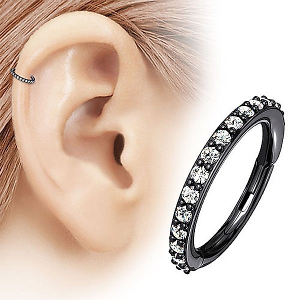 Taffstyle Nasenpiercing Septum Piercing Segmentring Scharnier Clicker mit O günstig online kaufen