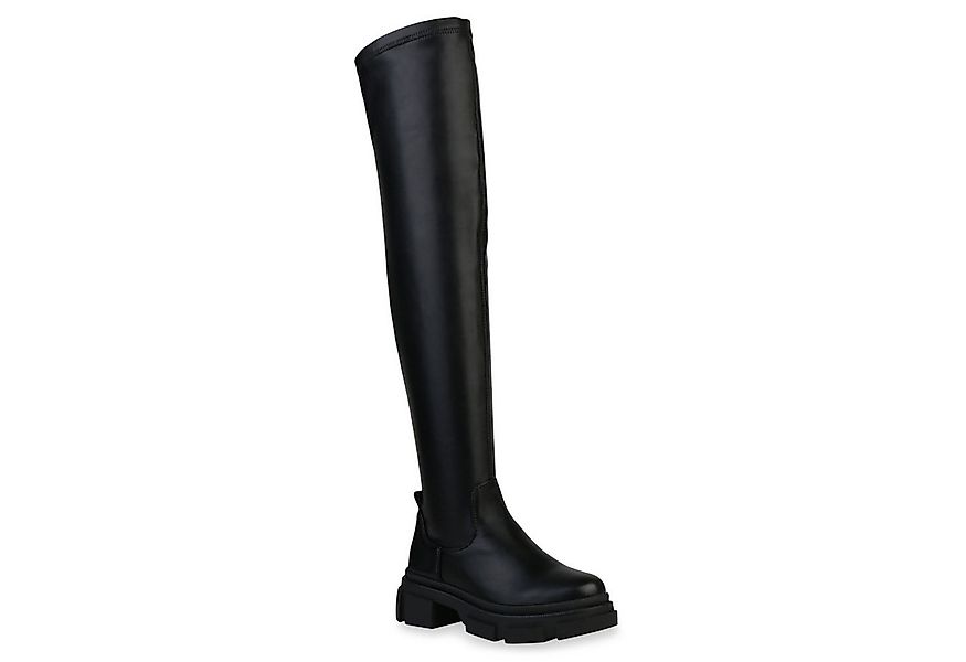 VAN HILL 835970 Overkneestiefel Damen Stiefel Leicht Gefütterte Overknees P günstig online kaufen
