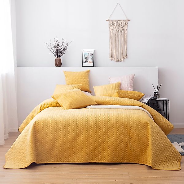 Tagesdecke Silky Chic 220x240cm yellow, 220 x 240 cm günstig online kaufen