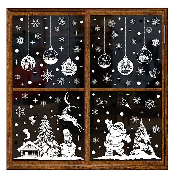 Coonoor Fenstersticker Fensteraufkleber Weihnachten Schneeflocken Weihnacht günstig online kaufen