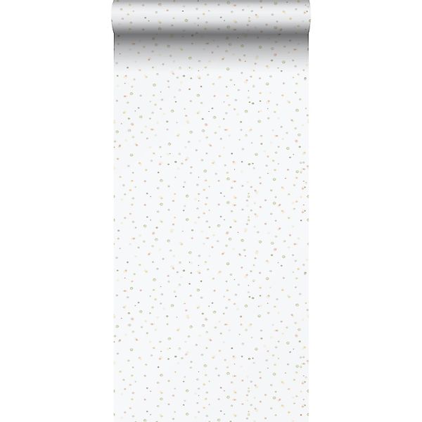 Sanders & Sanders Tapete Punkte Grün Gelb und Weiß 53 cm x 10.05 m günstig online kaufen