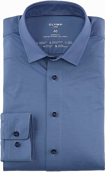 OLYMP Luxor Hemd 24/Seven Blau - Größe 43 günstig online kaufen