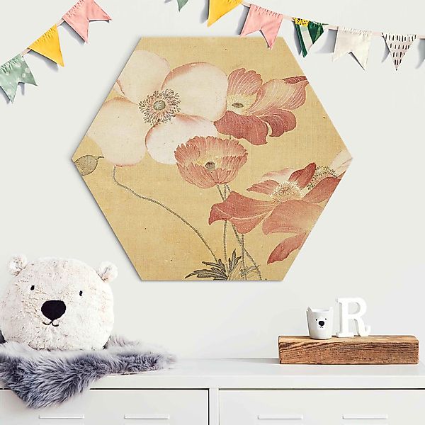 Hexagon-Alu-Dibond Bild Yun Shouping - Mohnblumen günstig online kaufen