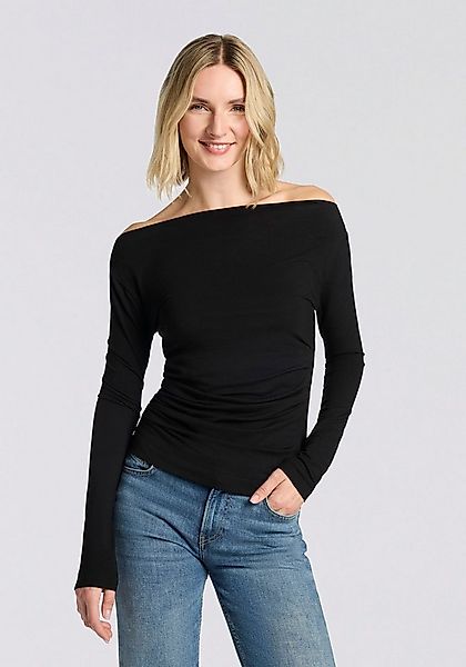 BOSS ORANGE Langarmshirt Enili Premium Damenmode mit Carmenausschnitt günstig online kaufen