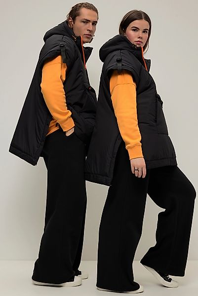 Studio Untold Steppweste Poncho-Weste Kapuze Color-Zipper günstig online kaufen