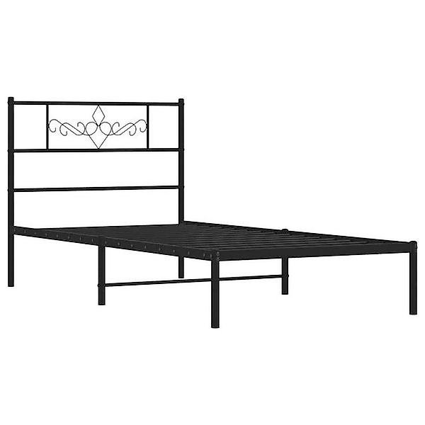 vidaXL Bett Bettgestell mit Kopfteil Metall Schwarz 100x190 cm günstig online kaufen