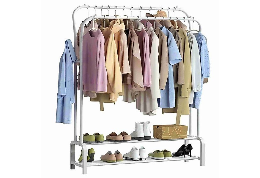 ToteBox Garderobenständer 3-in-1-Kleiderständer: Doppelstangen, 8 Haken & S günstig online kaufen