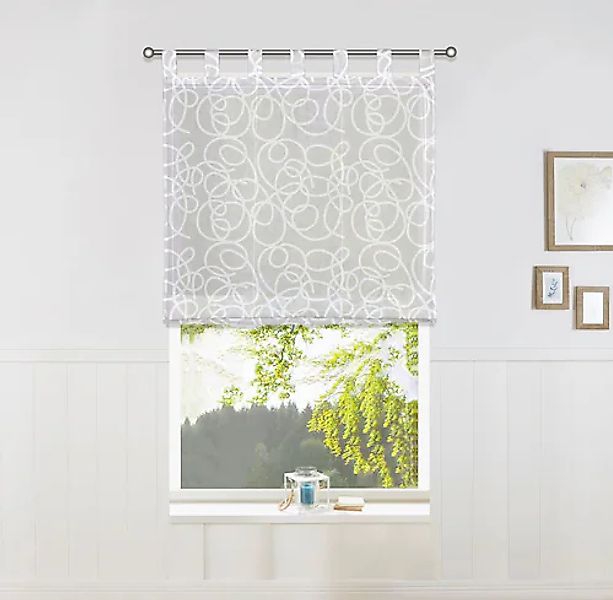 my home Raffrollo »Tanaro«, mit Schlaufen, Halbtransparent, Voile, Polyeste günstig online kaufen
