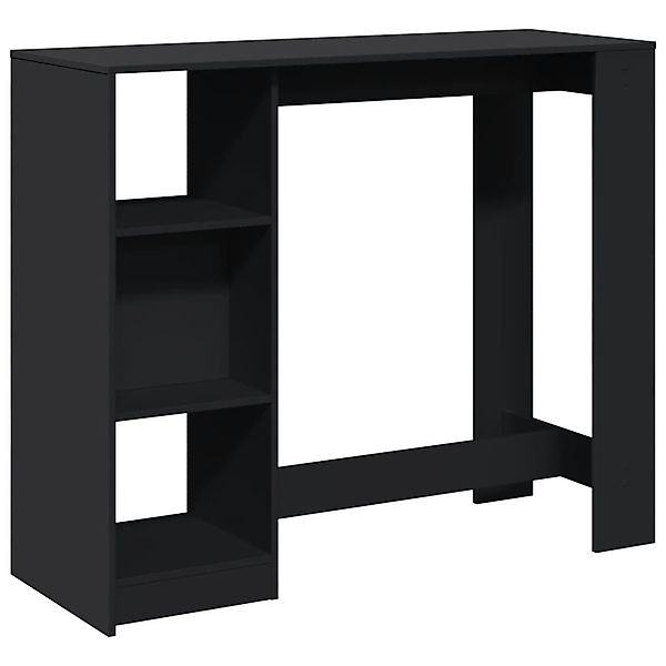 vidaXL Esstisch Bartisch mit Regal Schwarz günstig online kaufen