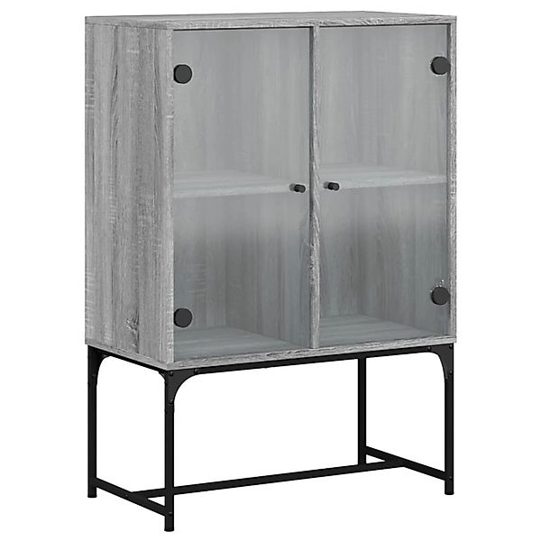 vidaXL Beistellschrank mit Glastüren Grau Sonoma 69x37x100 cm 836551 günstig online kaufen