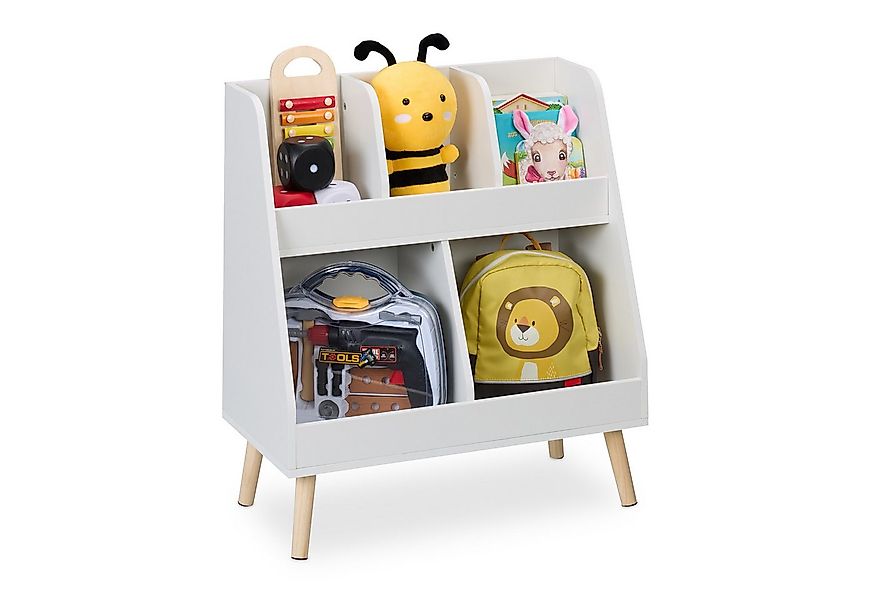 relaxdays Standregal Weißes Kinderregal mit 5 Fächern günstig online kaufen