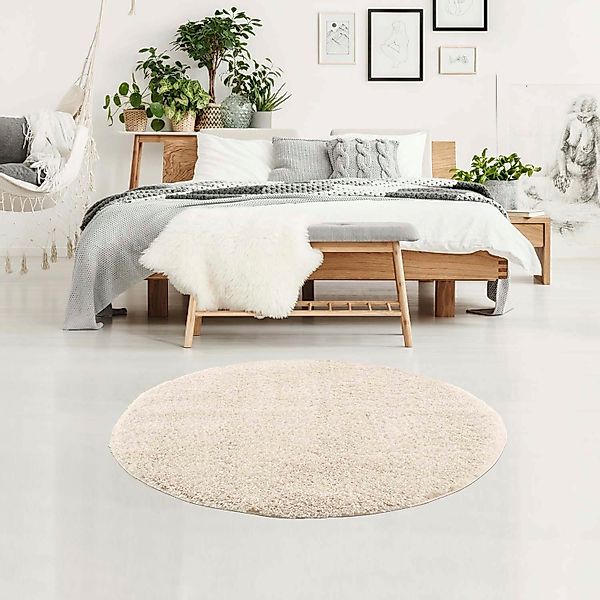 Carpet City Hochflor-Teppich Pulpy 100, rund, günstig online kaufen