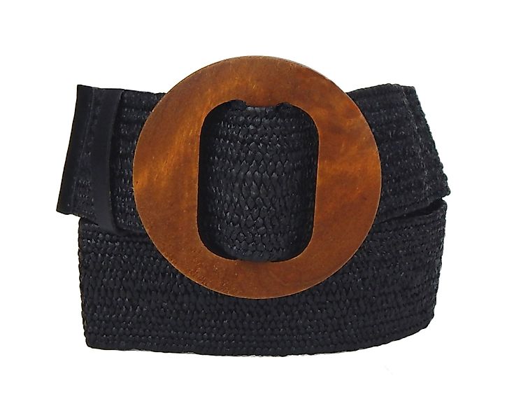 Ella Jonte Flechtgürtel Stretchgürtel mit Holzschnalle im Boho Ibiza Style günstig online kaufen