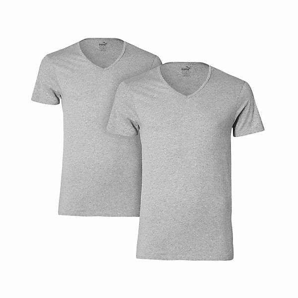 Puma Herren 2er Pack T-Shirt V-Neck Kurzarm Einfarbig V-Ausschnitt, Größen: günstig online kaufen