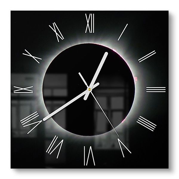 DEQORI Wanduhr 'Sonnenfinsternis' (Glas Glasuhr modern günstig online kaufen