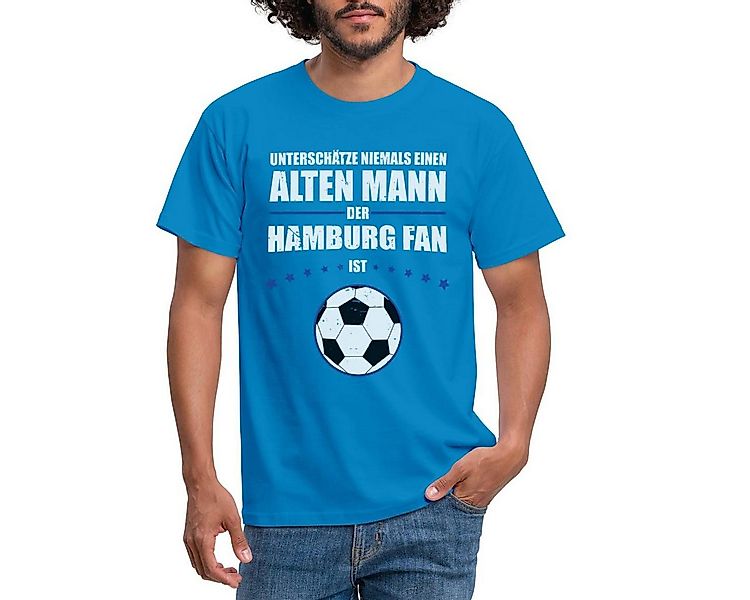 Spreadshirt T-Shirt Alter Mann Leidenschaft Hamburg Fußball Fan Männer T-Sh günstig online kaufen