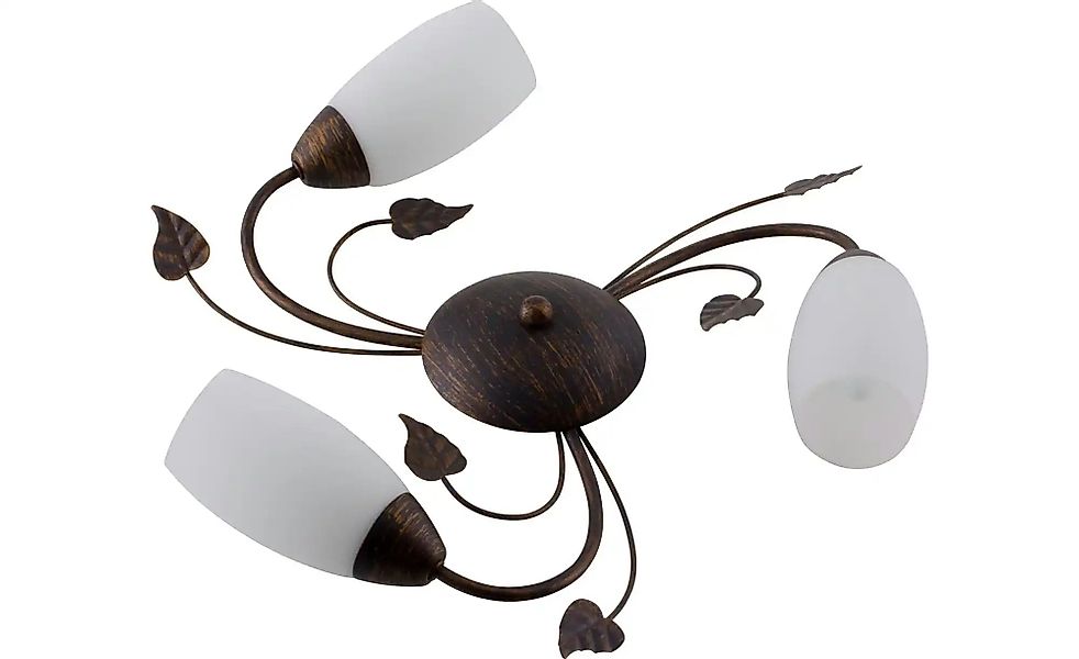 Globo Lighting Deckenleuchte   ¦ braun ¦ Maße (cm): B: 50 H: 14  Ø: 50 Lamp günstig online kaufen
