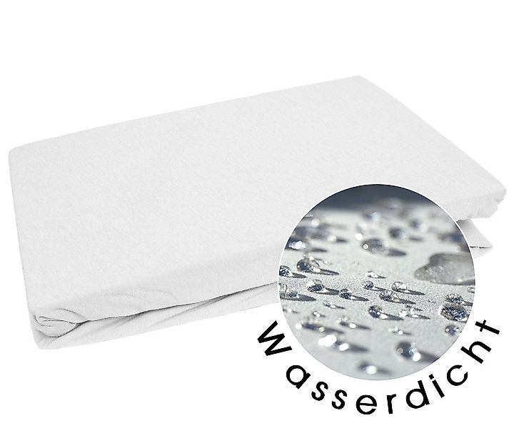 BETTWAESCHE-MIT-STIL Spannbettlaken Wasserdichtes Spannbettlaken weiß Jerse günstig online kaufen