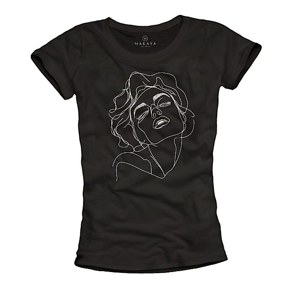 MAKAYA Print-Shirt mit Frauenmotiv für Damen günstig online kaufen