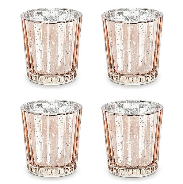 partydeco Teelichthalter, Teelichthalter Glas 5,5x6cm roségold günstig online kaufen
