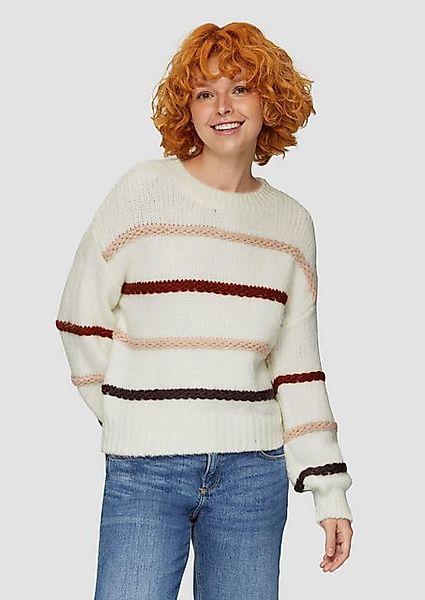 QS Strickpullover Flauschiger Pullover mit überschnittenen Schultern Kontra günstig online kaufen