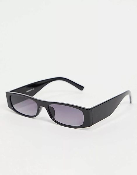 My Accessories London – Rechteckige Sonnenbrille in Schwarz mit Plastikrahm günstig online kaufen