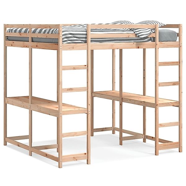 vidaXL Hochbett mit Schreibtisch & Leiter 180x200 cm Massivholz Kiefer20986 günstig online kaufen