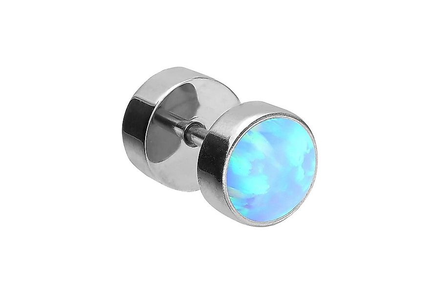 PIERCINGLINE Fake-Ear-Plug Chirurgenstahl Fake Plug SYNTHETISCHER OPAL (Fak günstig online kaufen