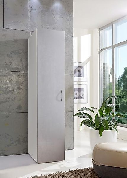 Mehrzweckschrank 1-türig 40x185x40 MULTIRAUMKONZEPT von Wimex Weiß / Beton günstig online kaufen