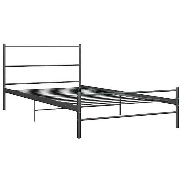 Bettgestell Grau Metall 90×200 Cm günstig online kaufen