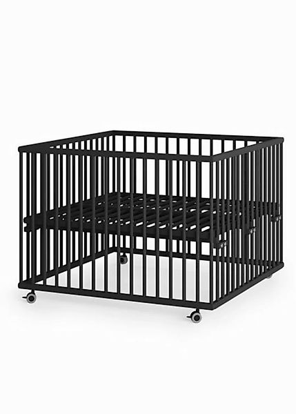 Sämann Babybett Laufgitter 100x100 cm Lattenrost Schlupfsprossen Black Prem günstig online kaufen