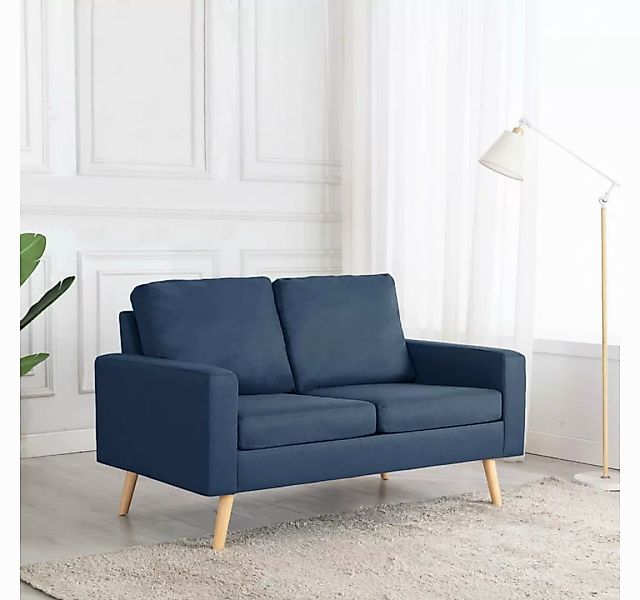 vidaXL Sofa 2-Sitzer-Sofa Blau Stoff Couch günstig online kaufen