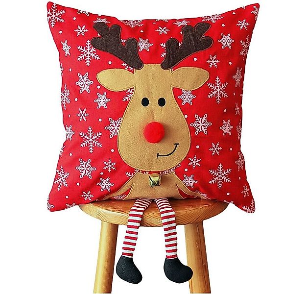 matches21 HOME & HOBBY Kissenbezüge Kissen-Bezug Elch Weihnachten bunt 40x4 günstig online kaufen