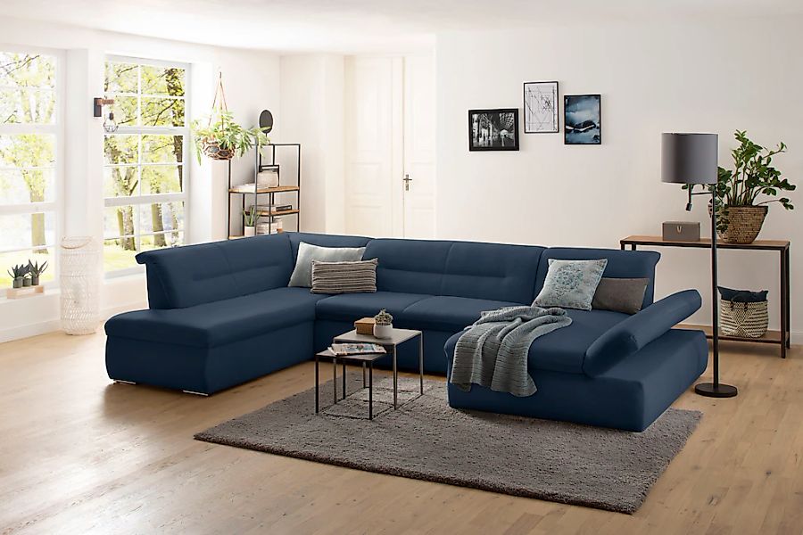 Home affaire Wohnlandschaft "Avesa U-Form" Wahlweise mit Armteilverstellung günstig online kaufen