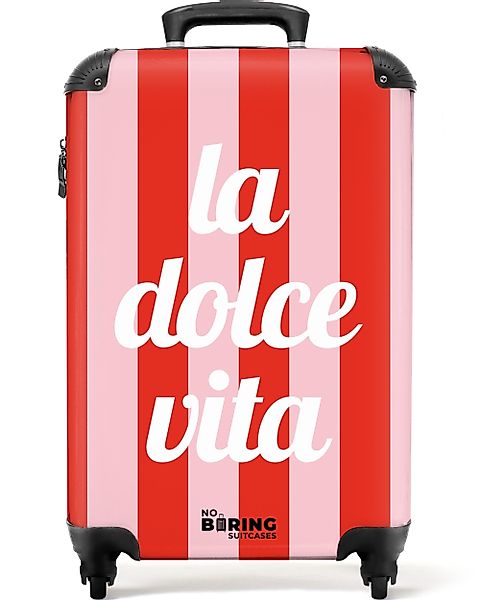 NoBoringSuitcases.com© Hartschalen-Trolley Rote und rosa Streifen günstig online kaufen