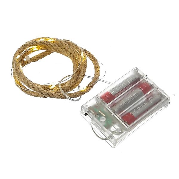Marelida LED Lichterkette Seil Deko Jute Tau Kordel 20LED 1m Timer Maritim günstig online kaufen