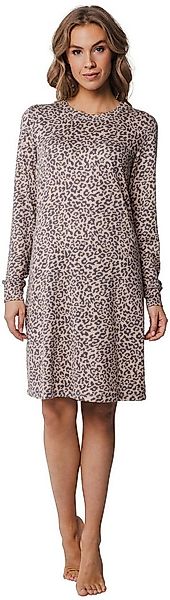 Pastunette Nachthemd Modisches Damen Schlafshirt Animal Print (1-tlg) Warm günstig online kaufen