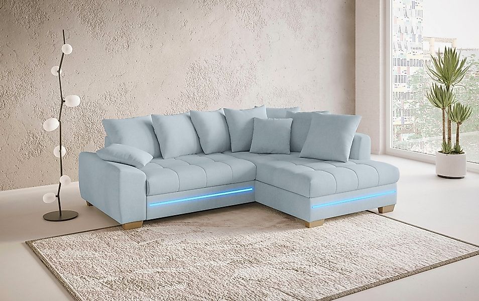 Mr. Couch Ecksofa »Nikita II, L-Form«, mit Kaltschaum, RGB-LED Beleuchtung, günstig online kaufen