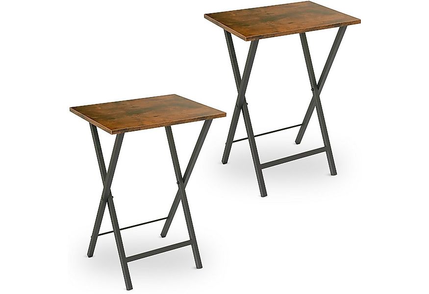 holz4home® Beistelltisch Klapptisch 2er Set I MDF Couchtisch Vintage I Indu günstig online kaufen