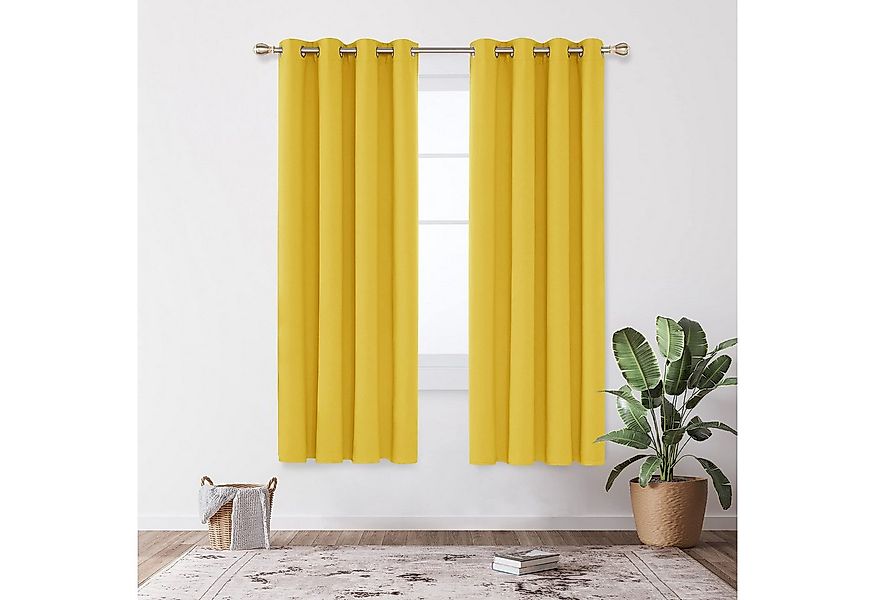 Deconovo Verdunkelungsvorhang Gardinen mit Ösen Blickdichte Vorhang Kältesc günstig online kaufen