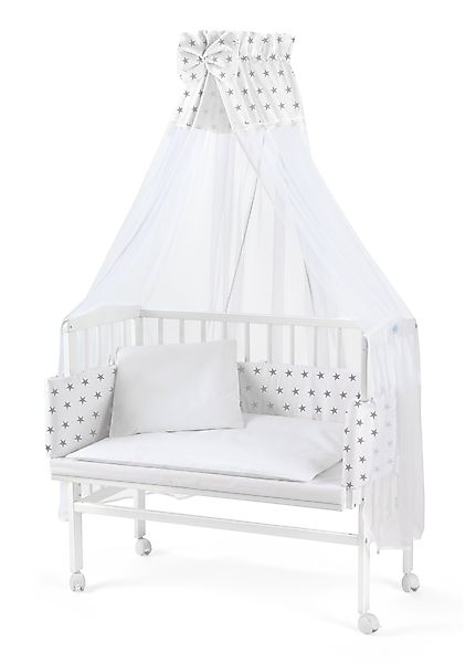 Waldin Beistellbett Waldin Baby Beistellbett,Matratze,Stoffset Buche günstig online kaufen