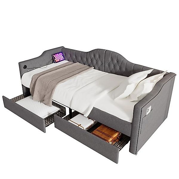 Sweiko Polsterbett (Daybett Schlafsofa Stauraumbetten Bettgestell, mit USB günstig online kaufen