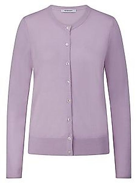 Rundhals-Strickjacke aus Seide und Kaschmir Peter Hahn lila günstig online kaufen