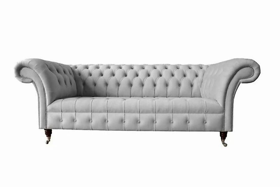 JVmoebel Sofa Chesterfield Textil Sofa Couch 3 Sitzer Polster Sitz Grau Sof günstig online kaufen