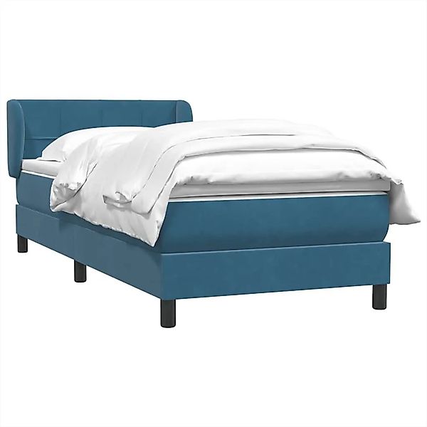 vidaXL Boxspringbett mit Matratze Dunkelblau 90x210 cm Samt 3317515 günstig online kaufen