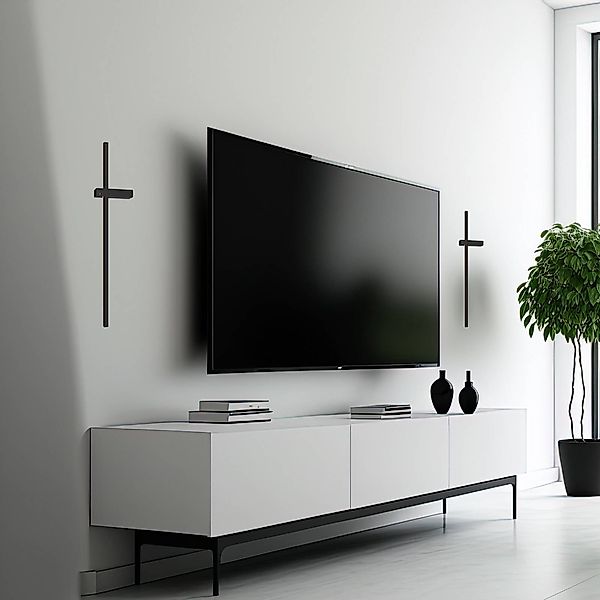 LED-Wandlampe Vision, Höhe 60 cm, Metall, schwarz, 3.000 K günstig online kaufen