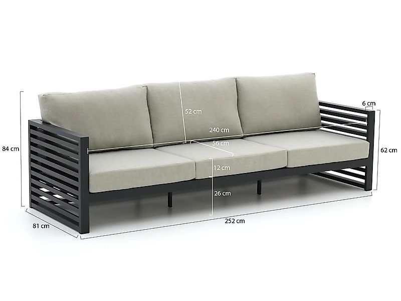 Bellagio Cadora Gartensofa 3-Sitzer 252 günstig online kaufen