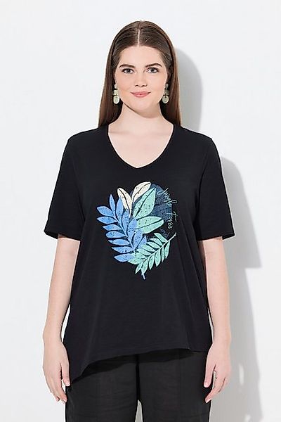 Ulla Popken T-Shirt T-Shirt Zierperlen V-Ausschnitt Halbarm günstig online kaufen
