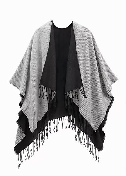 LASCANA Strickponcho, Poncho zum Wenden, Cape, Fransentuch, Schal VEGAN günstig online kaufen